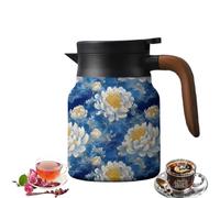 Infinitne Vintage Floral Pattern Tea - Built-in Infuser, Insulated Tea Pot with Infuser, Vintage Teapot, Coffee Carafes for Keeping Hot, Stainless Steel Thermal Carafe (F,27oz/800ml)