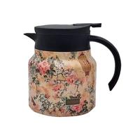 Infinitne Vintage Floral Pattern Tea - Built-In Infuser, Stainless Steel Insulated Tea Bottle, Easy to Clean (A,800ml)
