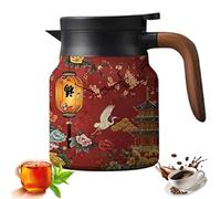 Infinitne Vintage Floral Pattern Tea - Built-in Infuser, Stainless Steel Teapot with Infuser, Temperature Control Tea Kettle for Loose Teas, Coffee Pot for Hot Drinks,Long Time Insulation (06,800ml)