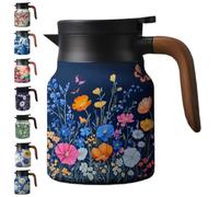 Infinitne Vintage Floral Pattern Tea - Built-in Infuser, Temperature Control Tea Kettle for Loose Teas, Stainless Steel Teapot, Coffee Pot for Hot Drinks (#4,800ML)