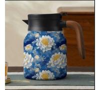 Infinitne Vintage Floral Pattern Tea, Vintage Floral Pattern Teapot With Built-In Infuser, 316 Stainless Steel Insulated Tea Bottle, With Lid For Home Office, Easy To Clean (L#)