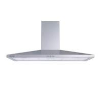 INFINITON Cloche murale CMPP-94XBJ, 400 m3/h, 90 cm de large, B, design pyramidal, 3 niveaux de puissance d'aspiration, 3 filtres en aluminium intégré, lumière LED, inox