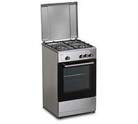INFINITON Cuisinière à gaz CC57TAC - Largeur 50 cm, 3 zones, Inox, Brûleurs à sécurité FFSD, compatible gaz naturel et butane