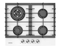 Infiniton GG-43BK Plaque à gaz 4 feux, largeur 60 cm, finition en cristal blanc, allumage électrique, compatible avec gaz butane/propane et gaz naturel