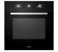 Infiniton M658BK Four multifonction 65 l, 9 fonctions, finition cristal noir, contrôle mécanique avec thermostat réglable, grill, éclairage intérieur, design avec poignée en acier inoxydable