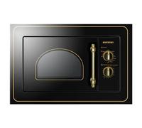 Infiniton Micro-ondes à intégration rustique IMW-RU20, 800 W, grill 1 000 W, ouverture avec poignée, 24,5 cm, assiette, 8 programmes, minuterie 95 min