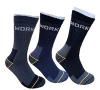 Infinity 9/18 Paire chaussettes de travail pour hommes en éponge de coton renforcées anti-blessures randonnée montagne, 6 paires française courte, 43-46