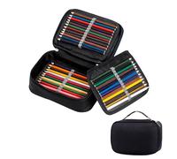 Infinity & Breathe Trousse à Crayons 72 Fentes pour Enfants | Trousse Noire avec 72 Compartiments pour Crayons, Stylos et Accessoires | Trousse Multifonctionnelle pour Ados et Étudiants