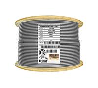 Infinity câble Cat7 A CMR Riser 1000 MHz S/FTP 23 AWG Blindage en cuivre Massif, Bulk Cable 304,8 m, Bobine Gris