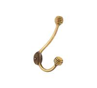 Infinity Decor Beehive Double patère murale décorative en laiton vieilli Style moderne 145 mm pour manteaux, chapeaux et peignoirs