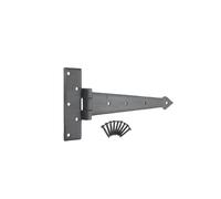 Infinity Decor Charnière traditionnelle en fer forgé à la main Finition cire d'abeille pour portail extérieur en bois Vendu à l'unité 230 mm