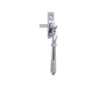 Infinity Decor Fermeture espagnole en chrome satiné pour ruche gauche 130 | Poignée de fenêtre en forme d'espagnolette en laiton massif avec loquet de sécurité en uPVC, parfait pour la maison