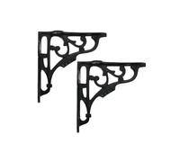 Infinity Decor Ironbridge Lot de 2 équerres murales flottantes en fonte de style vintage en forme de L pour livres et salon Noir 125 x 125 mm