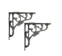Infinity Decor Ironbridge Lot de 2 équerres murales flottantes en fonte de style vintage en forme de L pour livres et salon 125 x 125 mm