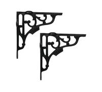Infinity Decor Ironbridge Lot de 2 équerres murales flottantes en fonte de style vintage en forme de L pour livres et salon Noir 180 x 180 mm