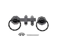 Infinity Decor Loquet de portail robuste en finition époxy noire pour portail de jardin, porte d'abri de jardin, grange, portails de garage 150 mm