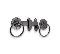 Infinity Decor Loquet de portail uni résistant aux intempéries 180 mm Finition époxy noire - Loquet de portail en bois pour portail de jardin et porte d'abri de jardin