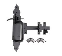 Infinity Decor Loquet de porte en fer robuste noir ornemental Suffolk 25,4 cm Loquet gothique pour une utilisation en extérieur