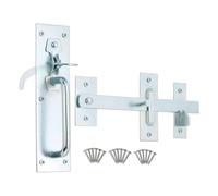 Infinity Decor Loquet de porte Suffolk en zinc galvanisé robuste idéal pour portail de jardin en bois, poignées de porte de garage et abri de jardin