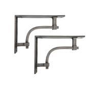 Infinity Decor Lot de 2 équerres murales triangulaires en fonte robustes en forme de L pour livres, salon (Pewter)