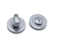 Infinity Decor Lot de 2 loquets de verrouillage et de déclenchement en chrome satiné avec libération d'urgence - Loquet de confidentialité standard pour portes de salle de bain