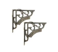 Infinity Decor Lot de 2 supports d'étagère en fonte antiques mats robustes pour étagères de jardin, salon, support extérieur