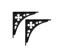 Infinity Decor Lot de 2 supports d'étagère murale en fonte pour décoration murale, livres, ferme, cuisine, salon Noir