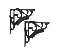Infinity Decor Lot de 2 supports d'étagère robustes en fonte pour étagère de jardin, salon, support extérieur (noir)