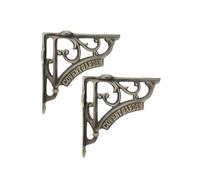 Infinity Decor Lot de 2 supports muraux en forme de L en fonte mate, antique, pour étagère triangulaire, support décoratif pour livres, salon