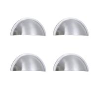 Infinity Decor Lot de 4 poignées de placard demi-lune en laiton massif finition chrome satiné pour tiroirs et armoires 85 mm