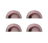 Infinity Decor Lot de 4 poignées de placard en forme de demi-lune en laiton massif finition bronze vieilli pour tiroirs et armoires 105 mm