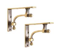 Infinity Decor Paire de petits supports d'étagère décoratifs en laiton massif Motif ruche Idéal pour l'intérieur et l'extérieur Laiton vieilli