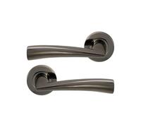 Infinity Decor Paire de poignées de porte à levier en nickel noir pour portes intérieures et extérieures