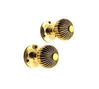 Infinity Decor Paire de poignées de porte rondes à mortaise en laiton vieilli 60 mm - Style vintage - Pour portes intérieures et extérieures