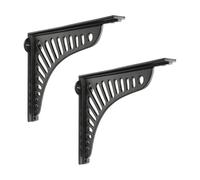 Infinity Decor Paire de supports d'étagère en fonte - Design allongé - 260 mm x 210 mm - Pour projets intérieurs et extérieurs fonctionnels et décoratifs