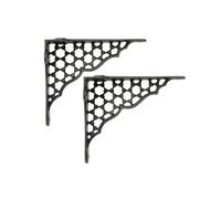 Infinity Decor Paire de supports d'étagère muraux robustes en fonte pour décoration murale de maison, livres, ferme, cuisine, salon (noir)