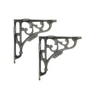 Infinity Decor Paire de supports muraux robustes en fonte pour étagère de cuisine, salon, extérieur - 125 x 125 mm (ewter)