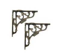 Infinity Decor Paire de supports muraux robustes en fonte pour étagère de cuisine, salon, extérieur (antique mat) 125 x 125 mm