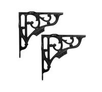 Infinity Decor Paire de supports muraux robustes en fonte pour étagère de cuisine, salon, extérieur Noir 150 x 150 mm