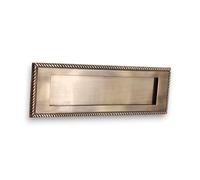 Infinity Decor Plaque aux lettres en laiton massif avec motif de corde géorgienne à ressort en finition laiton antique - Plaque aux lettres traditionnelle idéale pour les portes d'entrée 25,4 cm