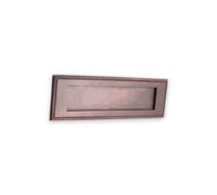 Infinity Decor Plaque de boîte aux lettres style géorgien bronze vieilli 25,4 cm en laiton massif à ressorts pour portes d'entrée