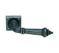 Infinity Decor Poignées de porte en fonte sur rosace carrée à ressorts en étain