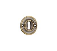 Infinity Decor Rosace de serrure de porte en laiton massif de style vintage avec finition en laiton vieilli pour portes d'entrée 42 mm