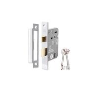 Infinity Decor Serrure à mortaise avec loquet réversible et clé pour portes intérieures et extérieures Certifié Warrington et protection incendie Chromé poli 63 mm et 75 mm