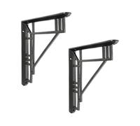 Infinity Decor Support d'étagère robuste en fonte - Fixations murales décoratives classiques - 220 mm x 220 mm - Pour étagères flottantes - Noir