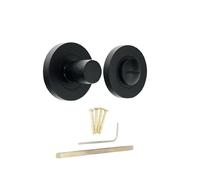 Infinity Decor Verrou de sécurité robuste noir mat à motif martelé avec déclenchement d'urgence - Loquet d'intimité en laiton massif pour portes de salle de bain