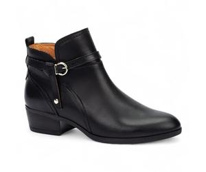 Infinity Femmes Noire Cuir Talon Zippé Motarde Bottines - Daroca