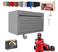 Infinity Garage Keychain Hanger, Car Key Holder Wall Mount with Opening Door, Tiny Key Hook Wall Mounted for Entryway Office Home, Suitable Cars Lover's Key Organizer for Christmas (Light Gray)