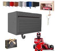 Infinity Garage Keychain Hanger, Car Key Holder Wall Mount with Opening Door, Tiny Key Hook Wall Mounted for Entryway Office Home, Suitable Cars Lover's Key Organizer for Christmas (Dark Gray)