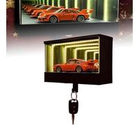 Infinity Garage Porte-clés de garage, support mural pour clés de voiture avec LED, tunnel 3D lumineux, organisateur d'affichage de clés pour entrée, couloir, porte d'entrée
